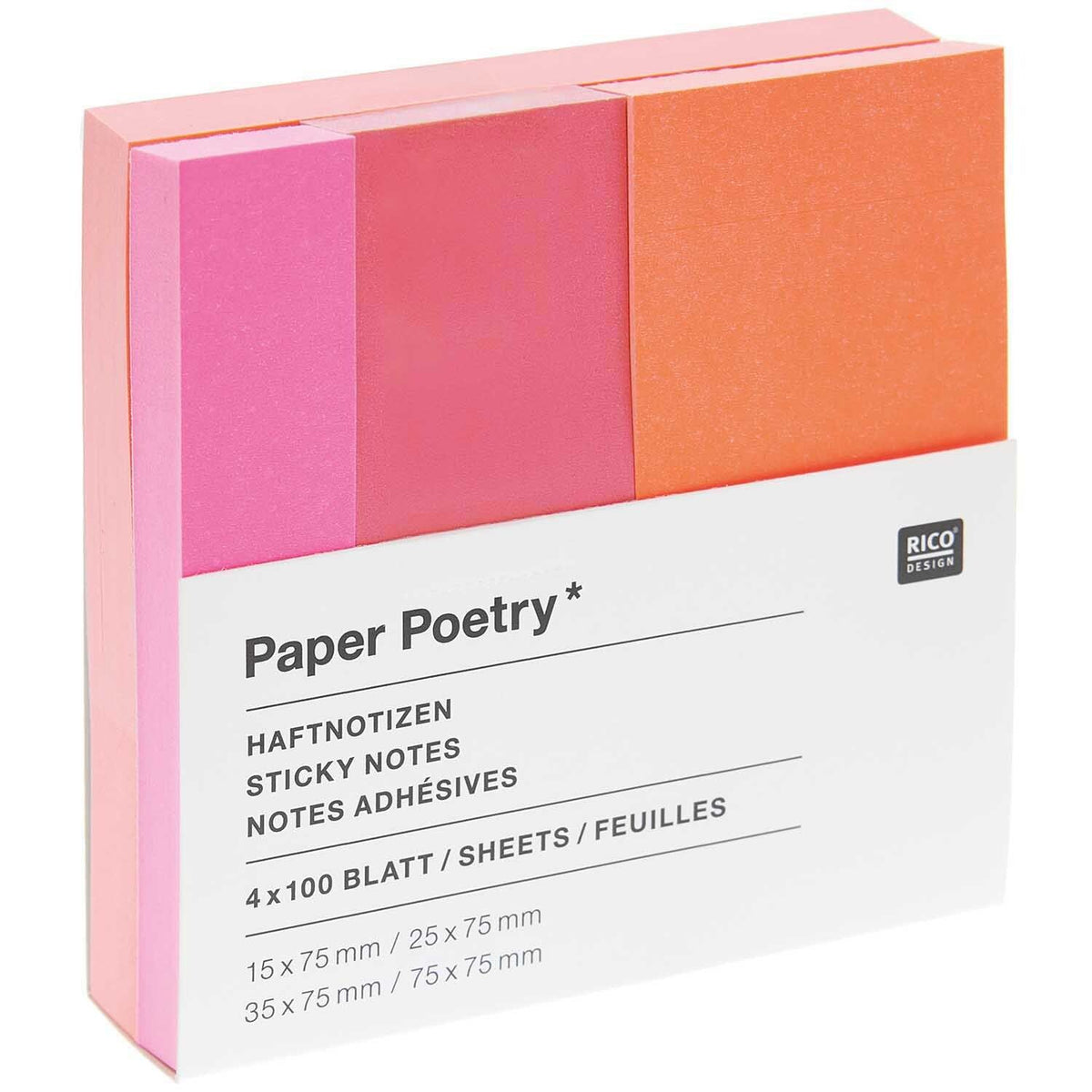 Haftnotizen - Neonpink/Neonorange/Neonrosa