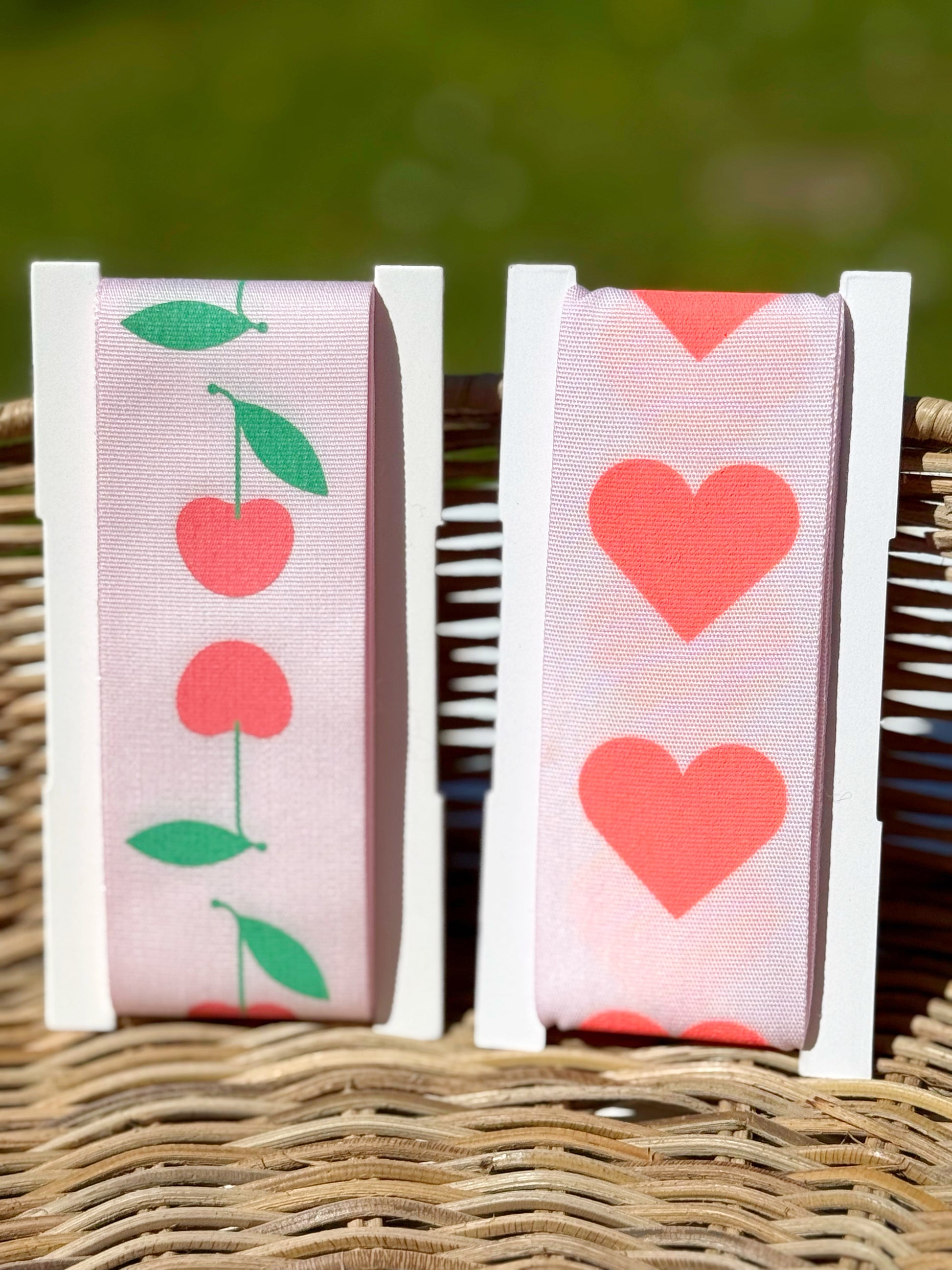 Geschenke Taffband - Rosa/Rote Kirschen