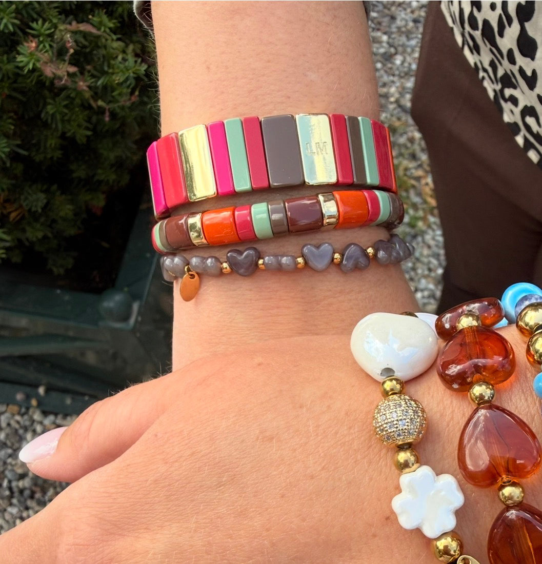 SALE - Lot 83 - Armband Herbstfarben - Kleine Stäbe