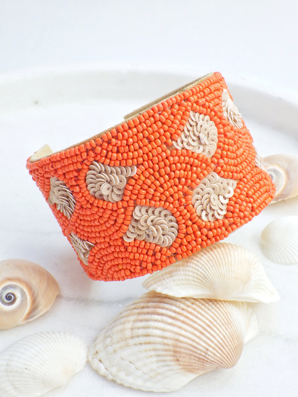 SALE - Armreif - Orange mit Sprenkeln #07