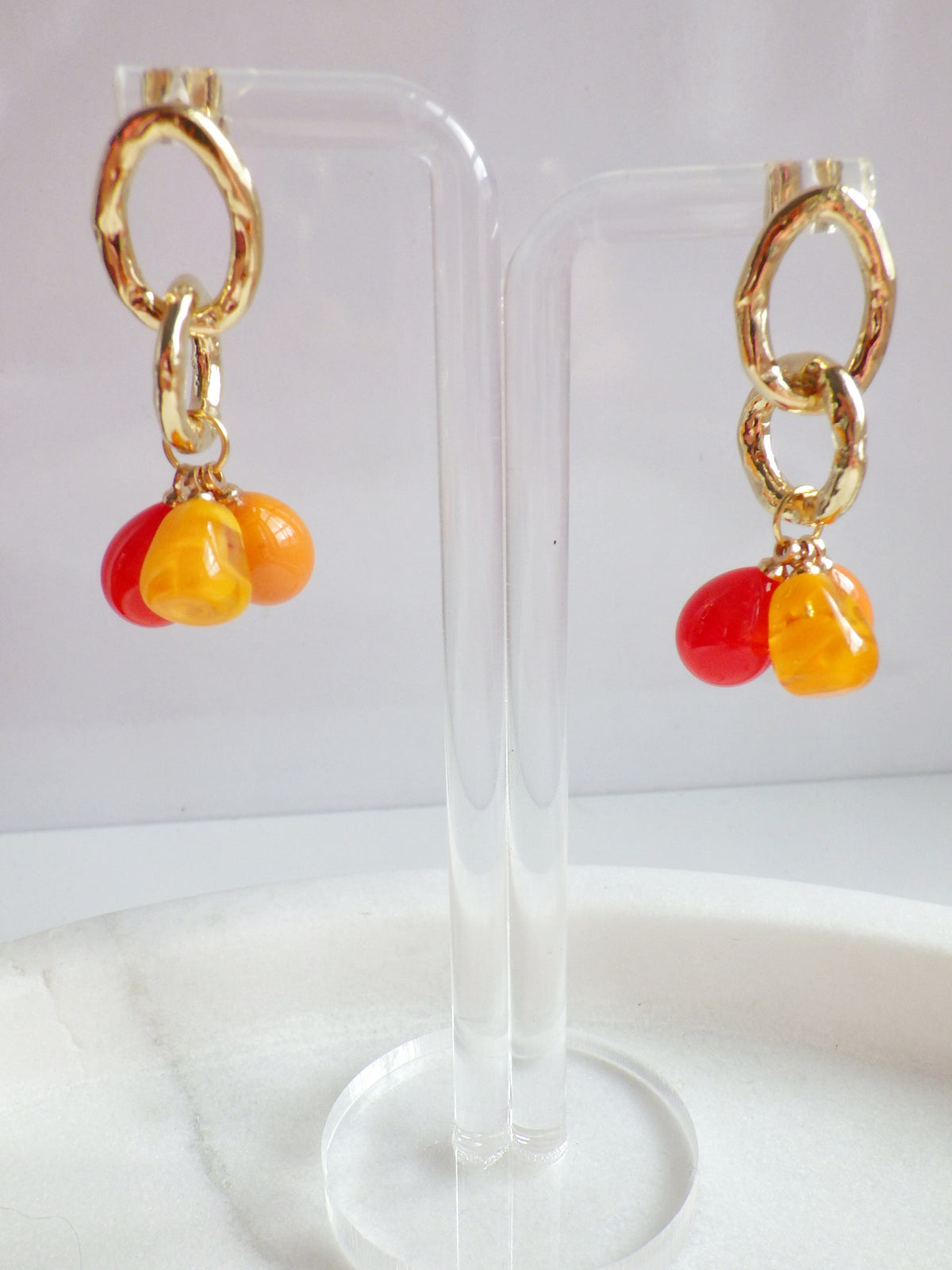 ⭐️ Ohrringe - Muranoglas - 3er Orange