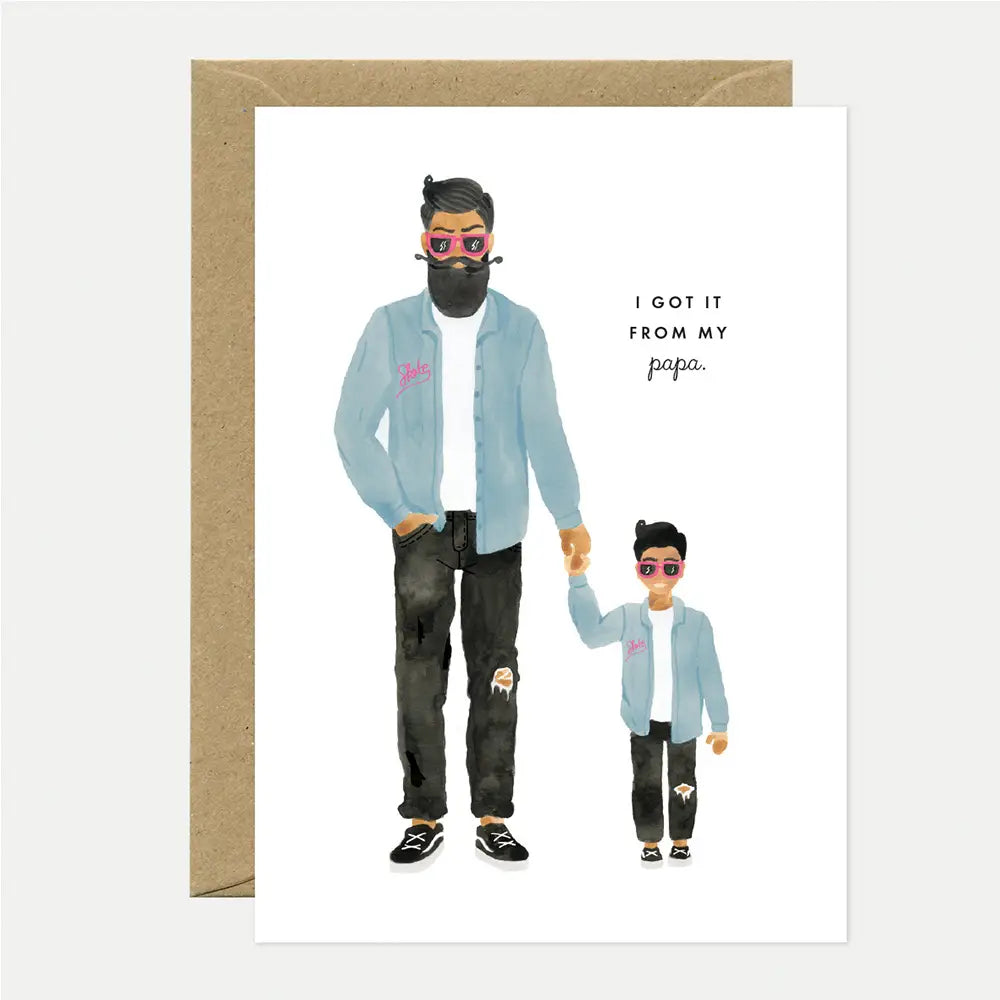Klappkarte mit Umschlag „Papa & Sohn“