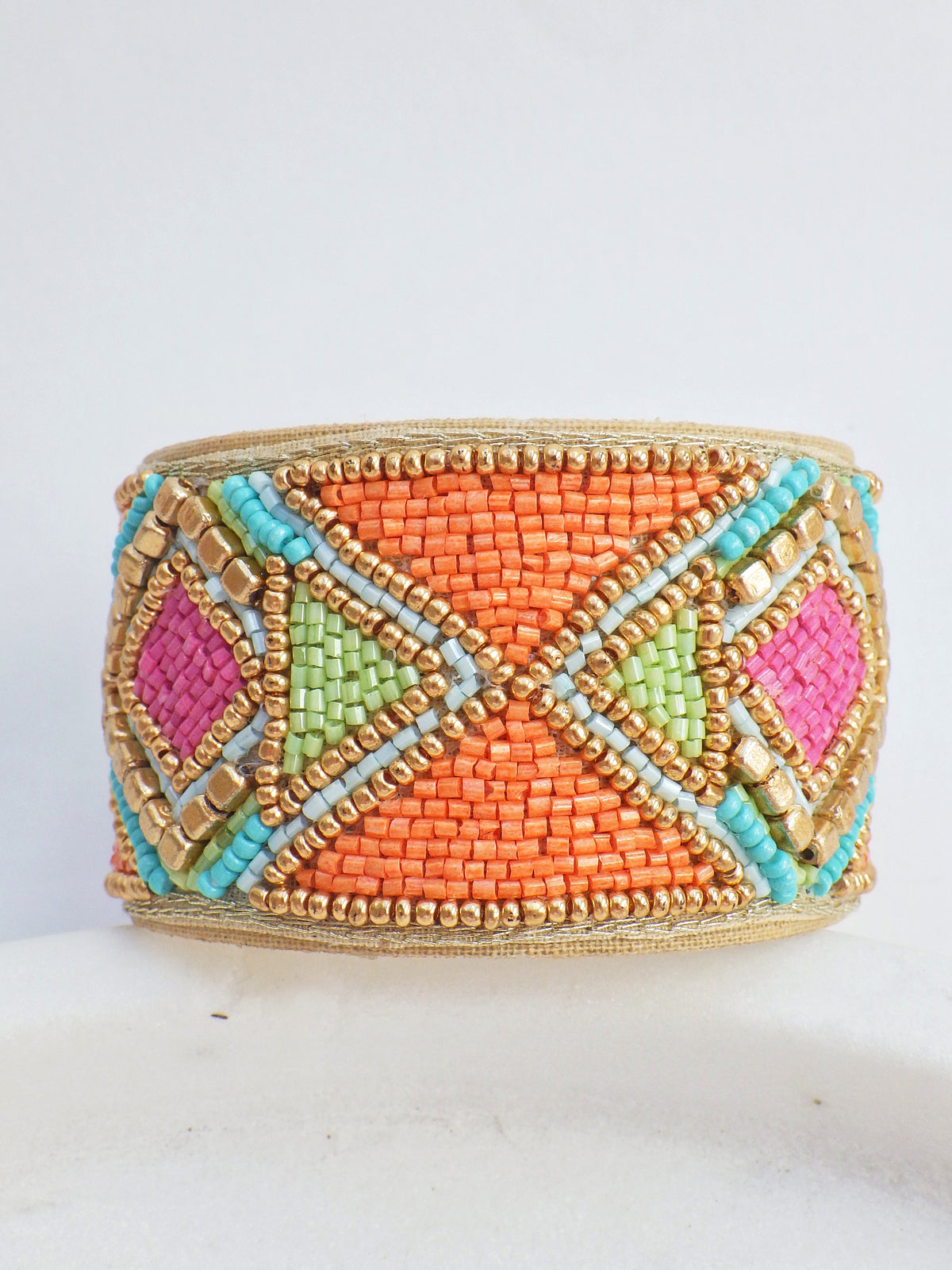 SALE / Armreif - Orange Raute #37