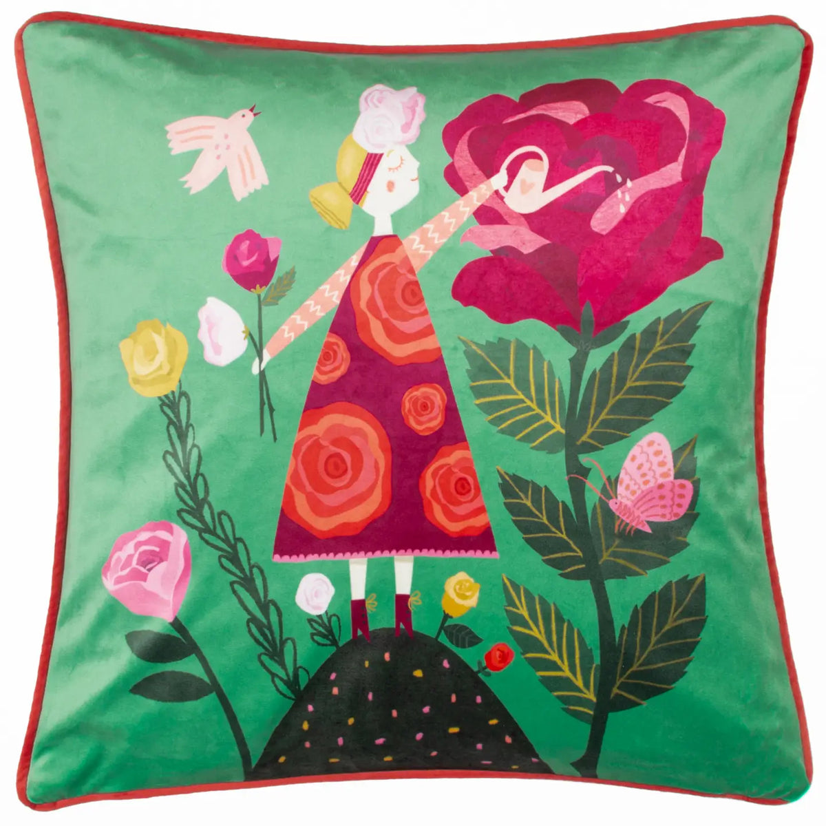 Samtkissen - Rosen Gärtnerin