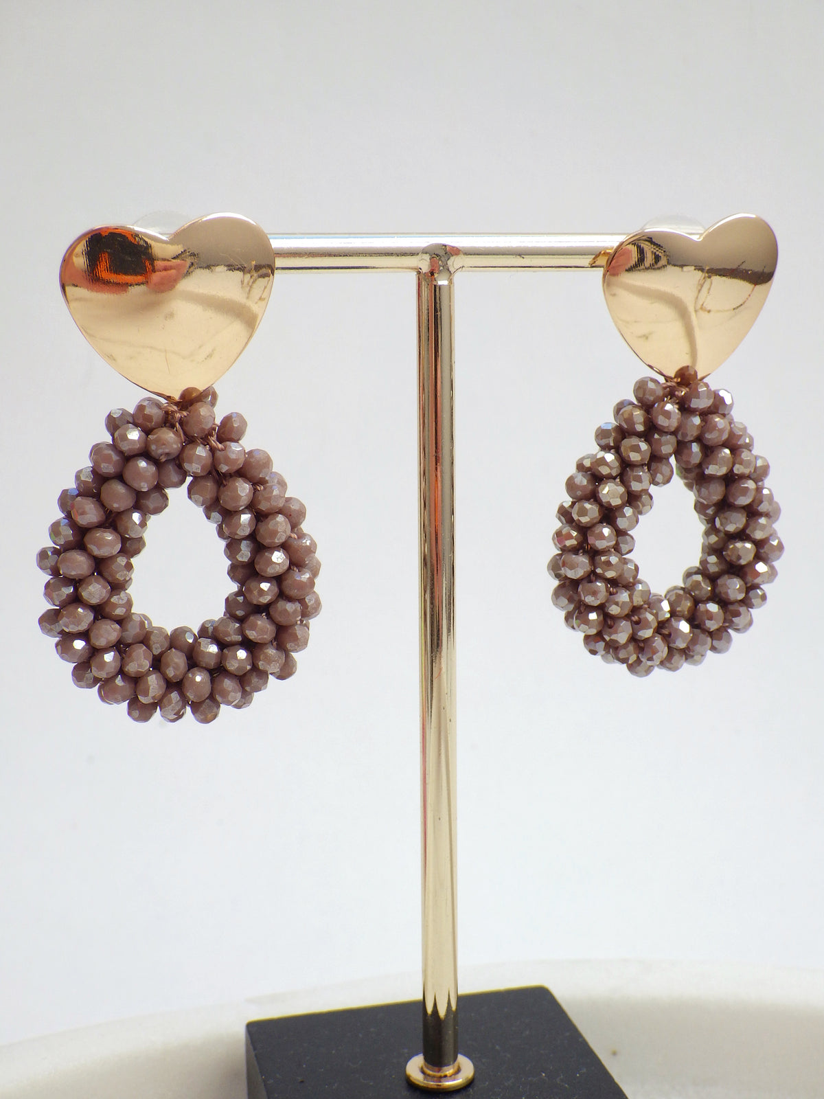 SALE ⭐️ Ohrring - Perlen mit Herz Braun