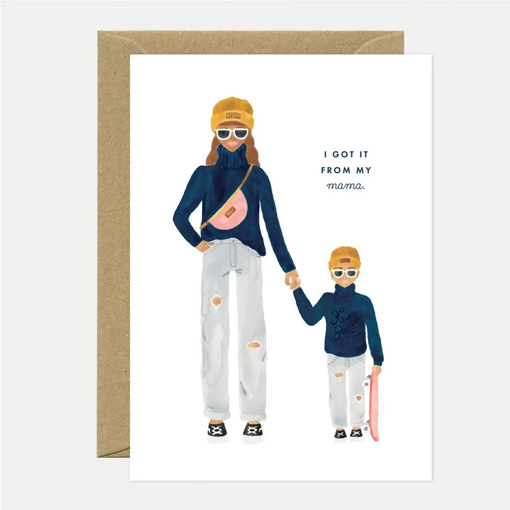 Klappkarte mit Umschlag „Mama & Sohn“