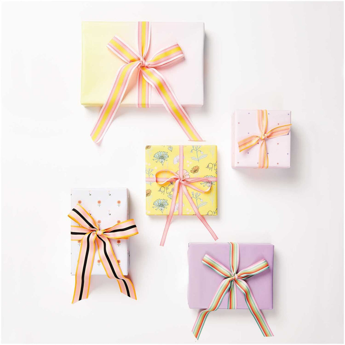 Paper Poetry Webband - Neon Orange/Grau gestreift - schmal
