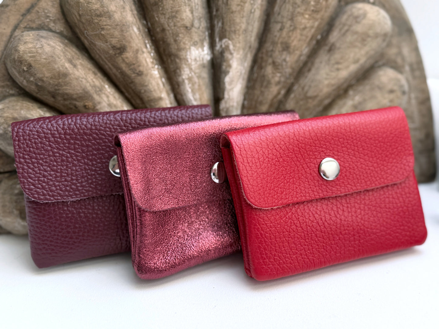 Leder-Portemonnaie - Merlot