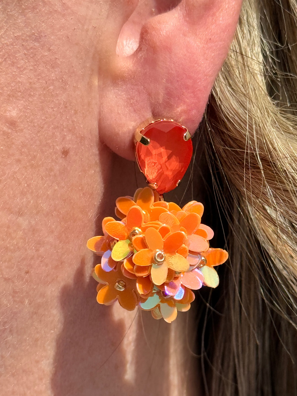 SALE ⭐️ Ohrringe - Hänger mit orangen Blüten