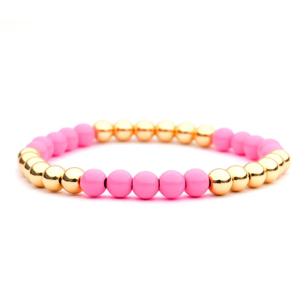 SALE - Lot 83 - Armband Gold mit neonpinken Perlen