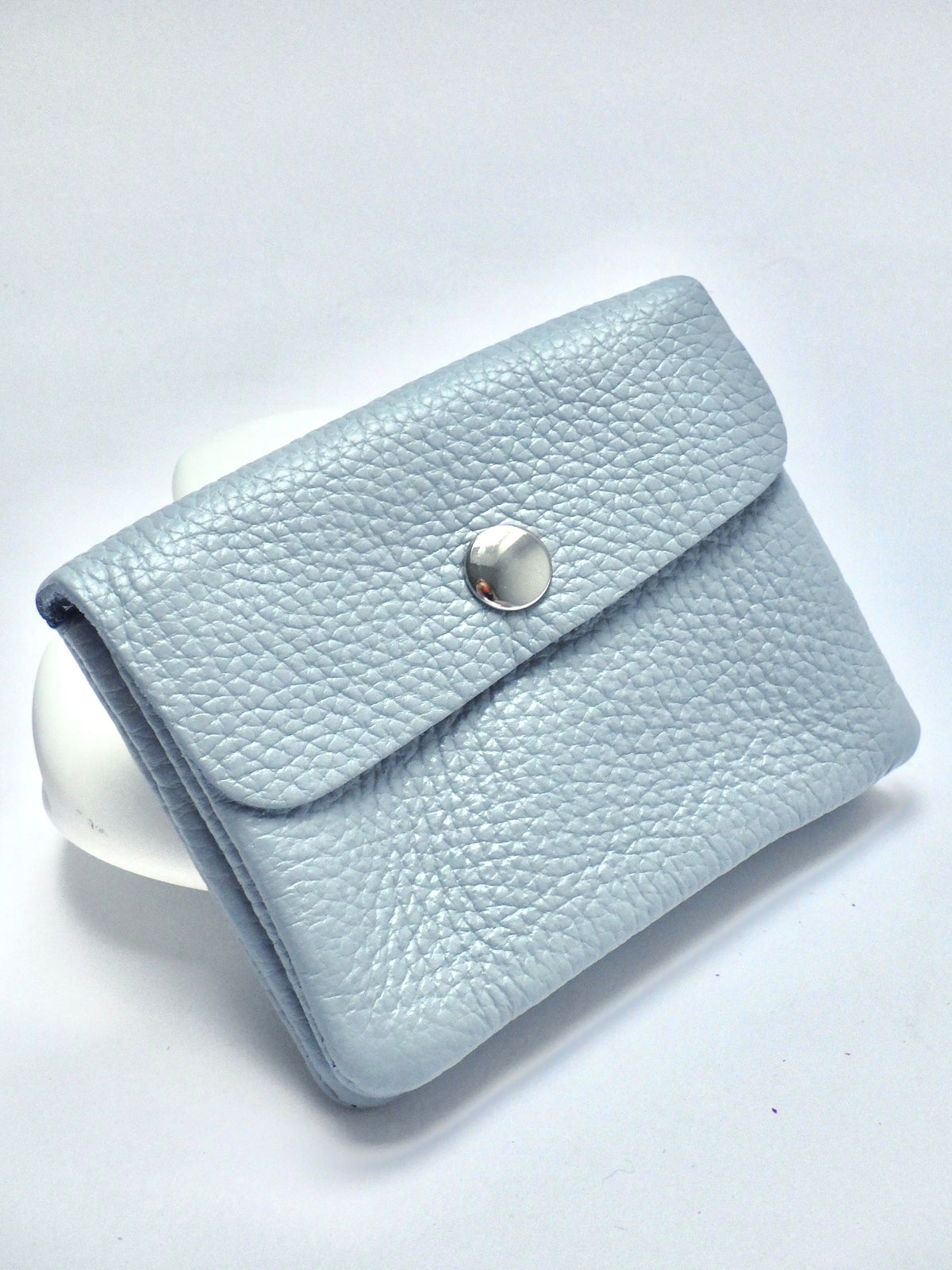 Leder-Portemonnaie - Hellblau