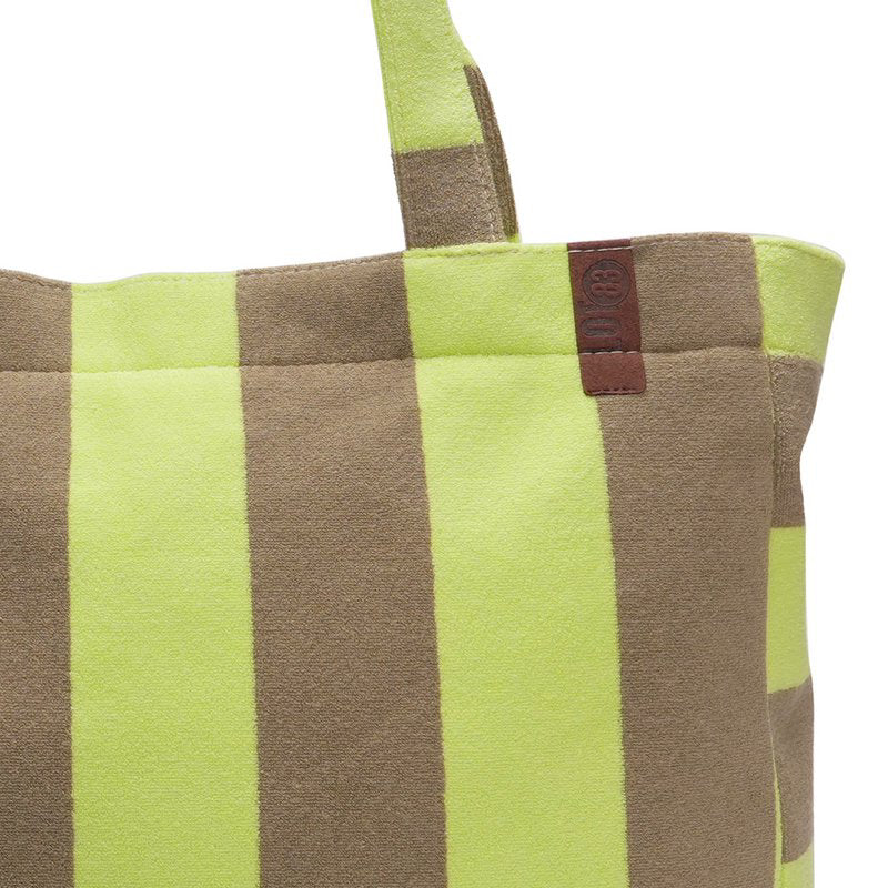 SALE ⭐️ Lot 83 - Neongrün/Braun Frottee gestreift - Strandshopper