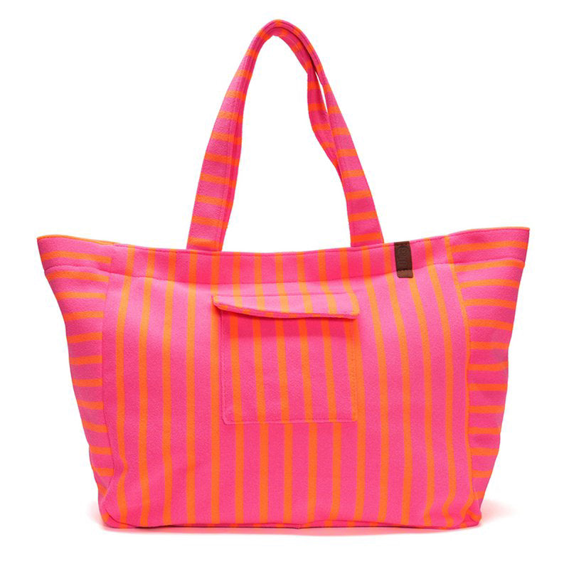 SALE ⭐️ Lot 83 - Pink/Orange Schmal Frottee gestreift - Strandshopper