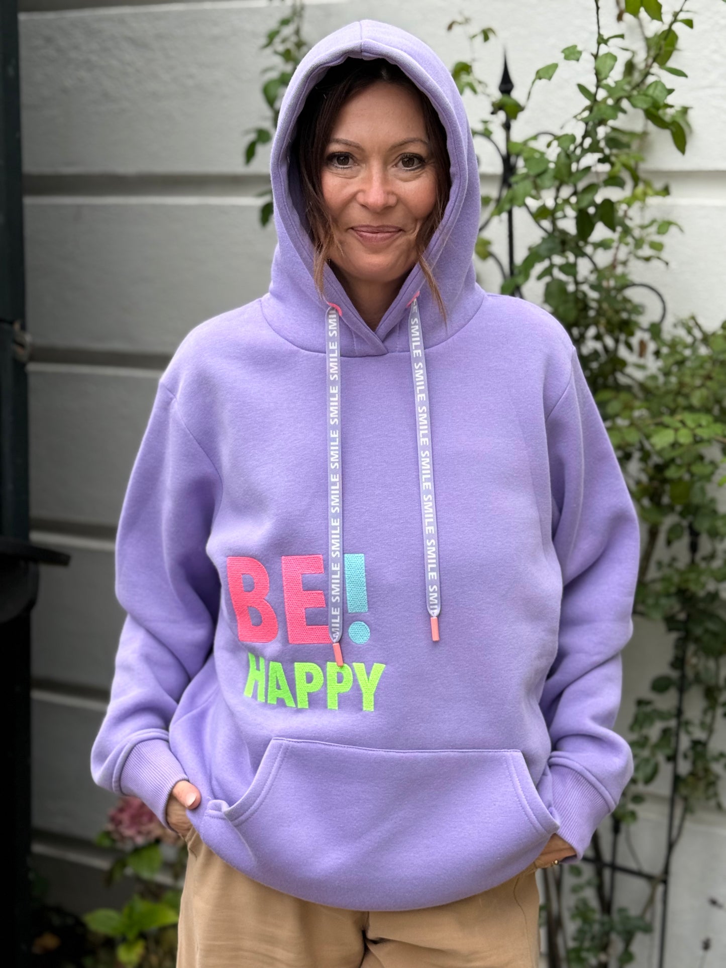 SALE - Zwillingsherz Sweatshirt - Lila Be happy
