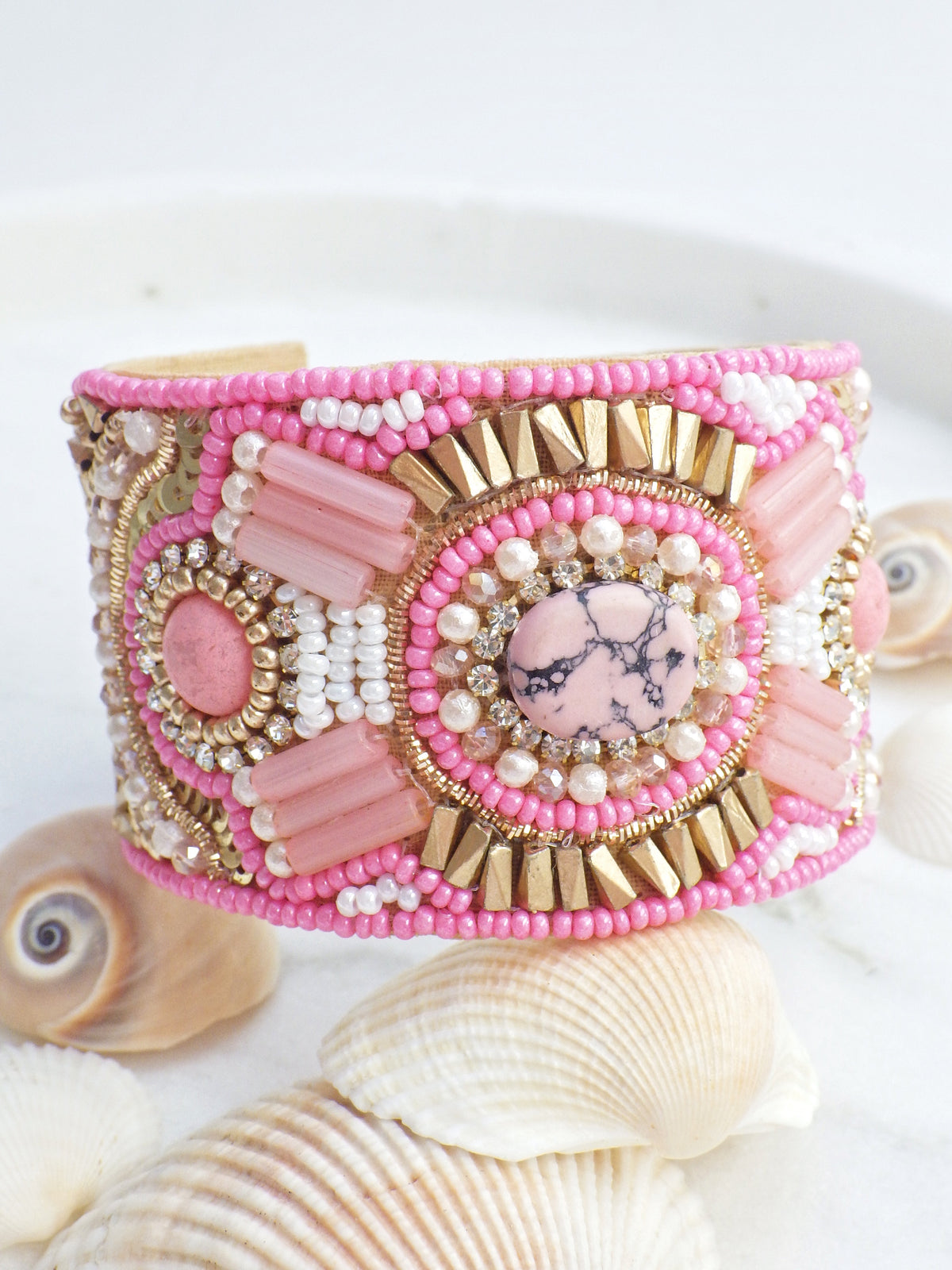 SALE - Armreif - Rosa Stein #15