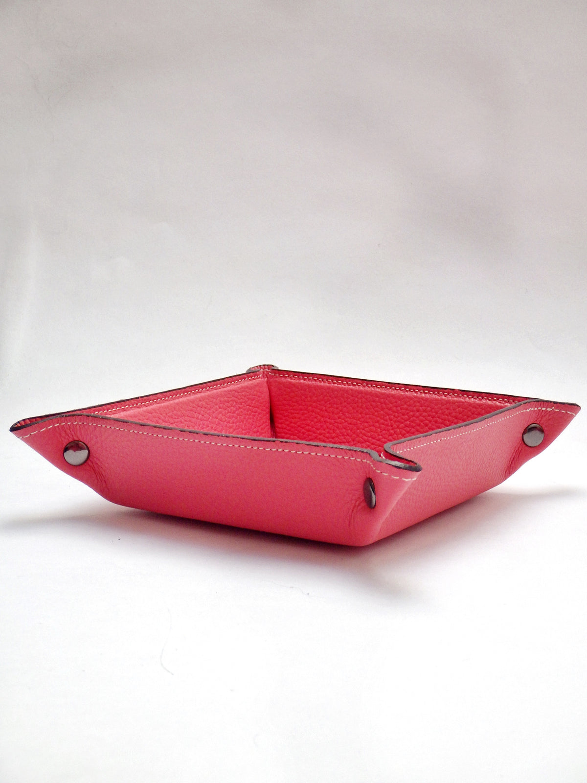 Lederschale/Taschenleerer - Himbeerrot