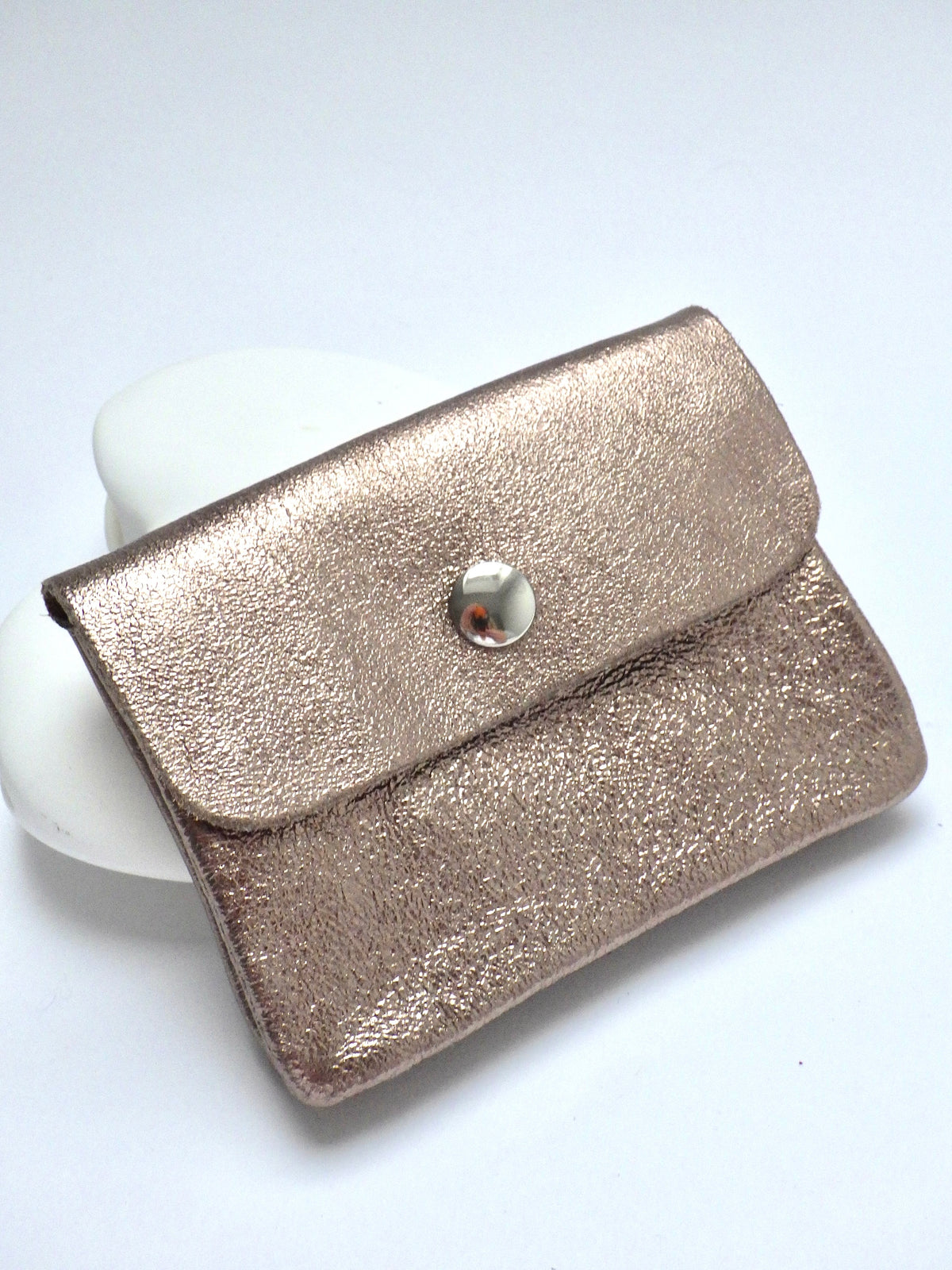 Leder-Portemonnaie - Braun Metallic