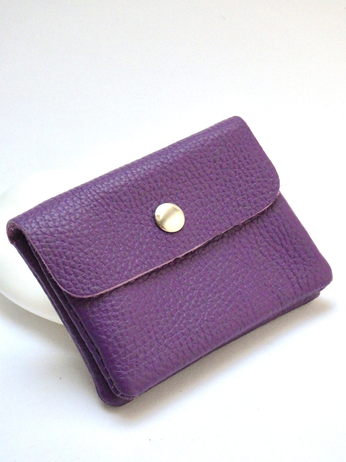 Leder-Portemonnaie - Lila