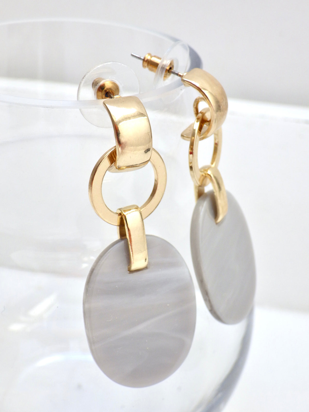 SALE - Ohrringe Grau/Gold #25