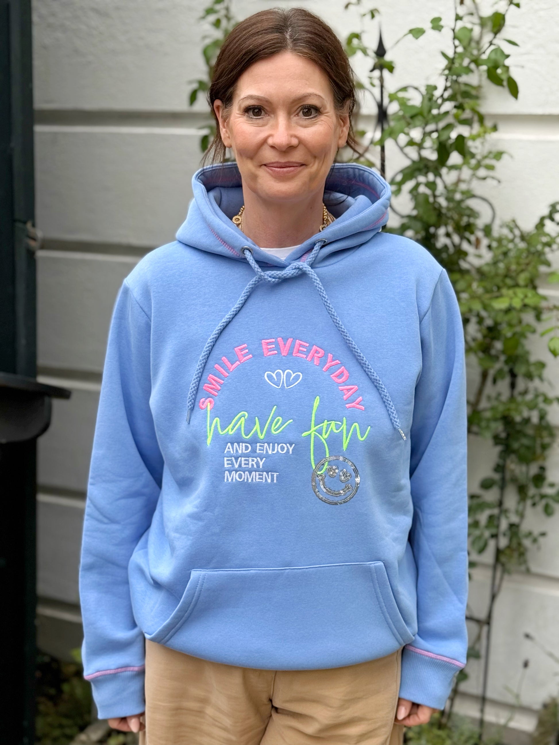 SALE - Zwillingsherz Sweatshirt - Blau Smile Everyday