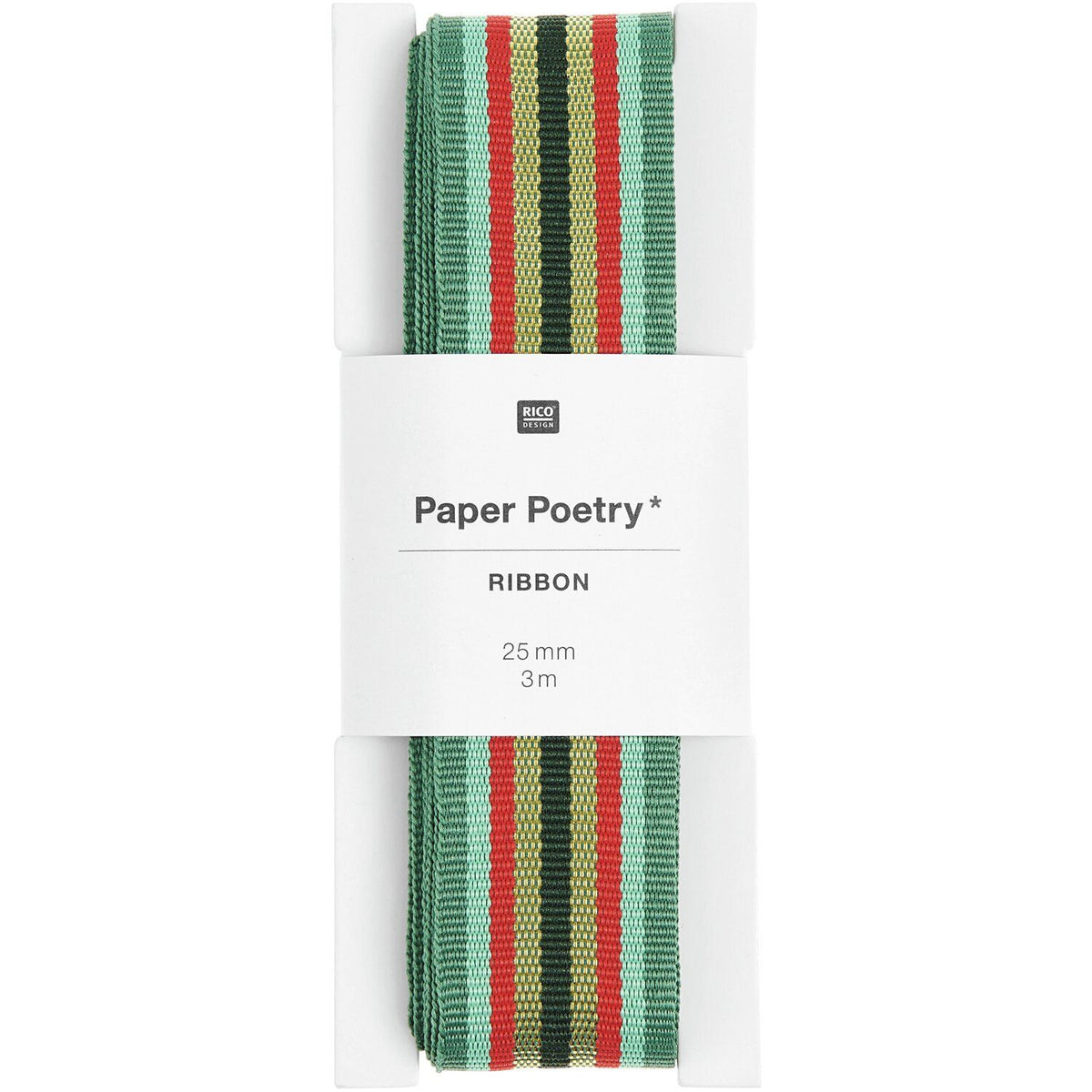 Paper Poetry Webband - Grün gestreift, Medium
