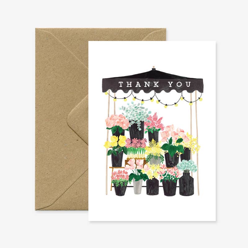 Klappkarte mit Umschlag "Thank you - Blumenstand"