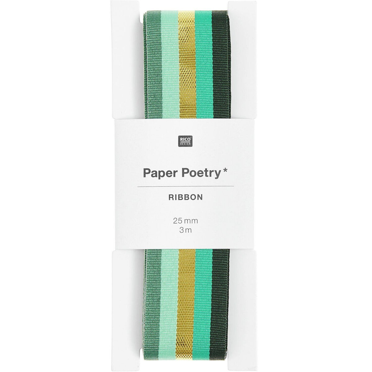 Paper Poetry Webband - Grüngold gestreift