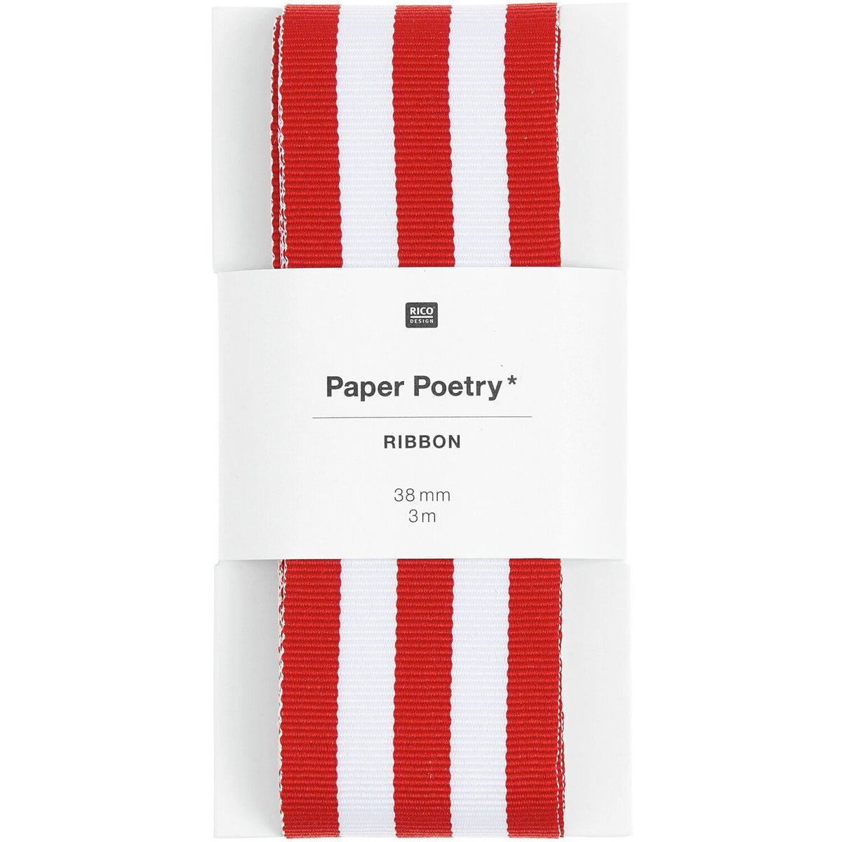 Paper Poetry Webband - Rot-Weiß gestreift