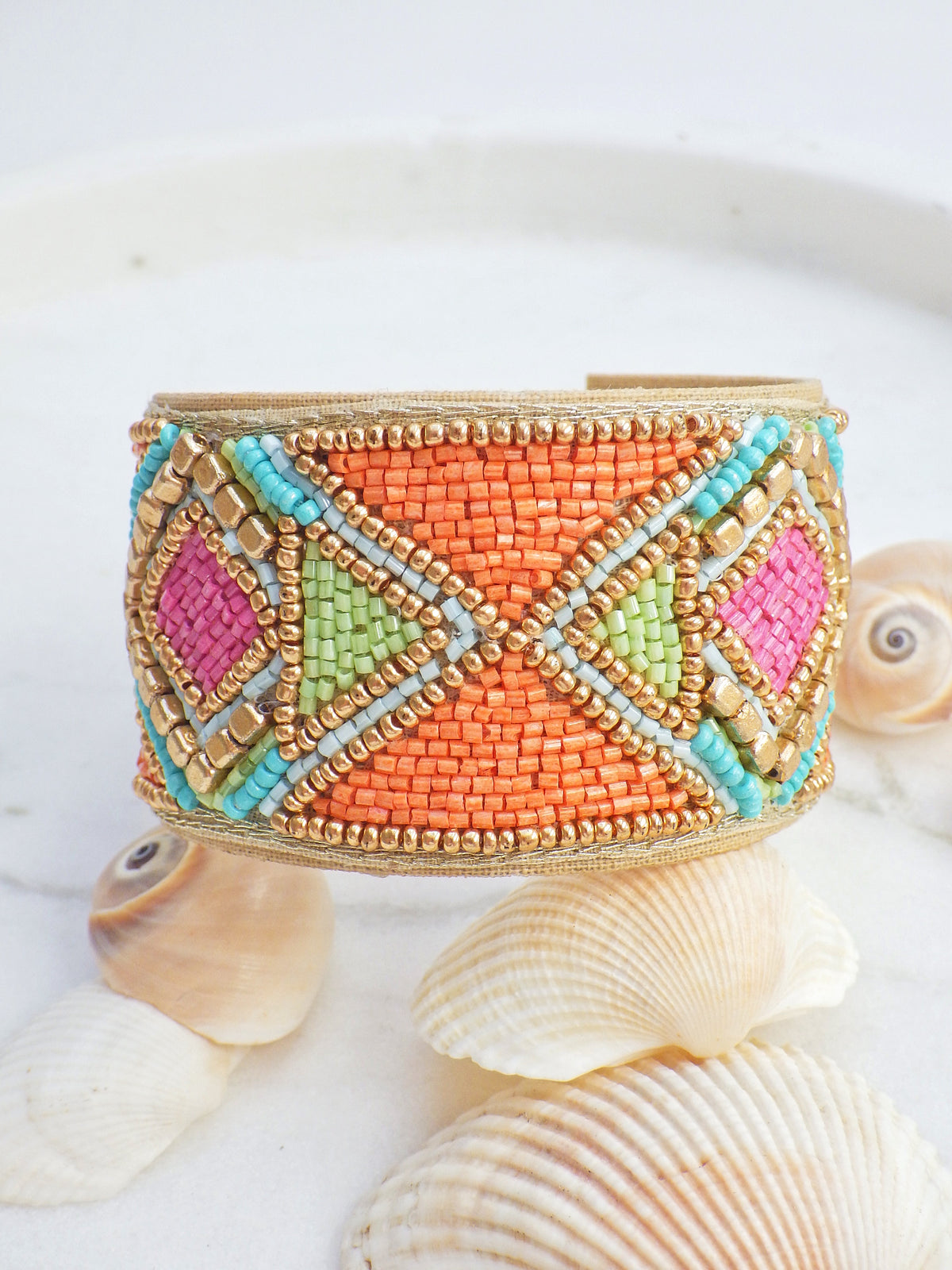 SALE / Armreif - Orange Raute #37