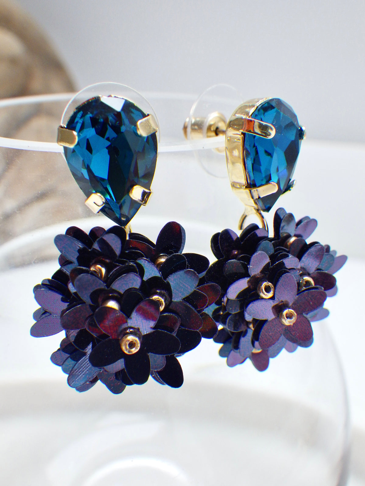 SALE - Ohrringe Blüten Blau #33