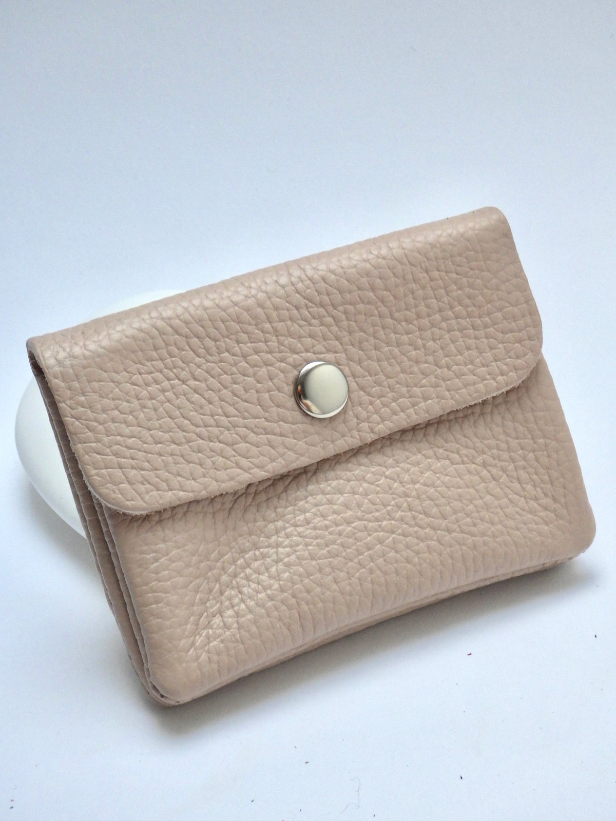Leder-Portemonnaie - Helles Taupe