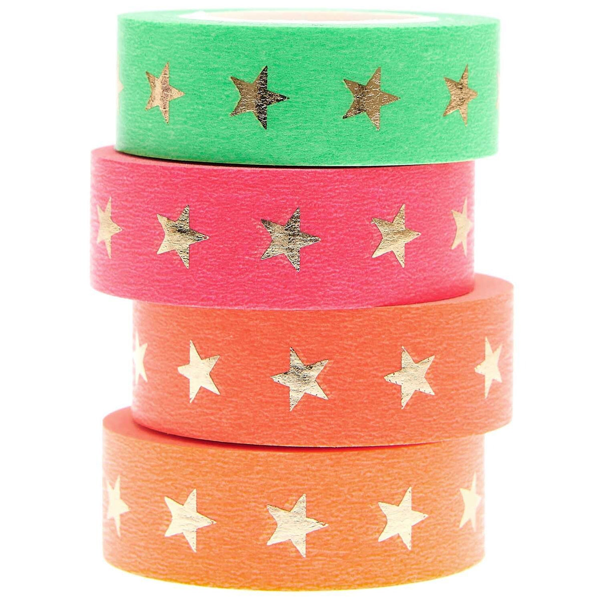 Paper Poetry Tape - Neon mit goldenen Sternen