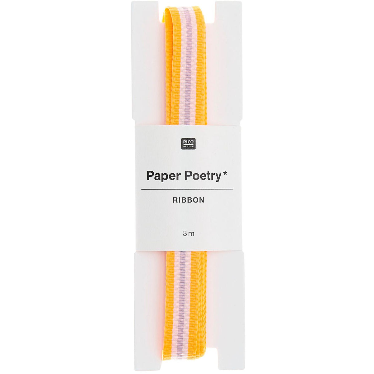 Paper Poetry Webband - Neon Orange/Grau gestreift - schmal