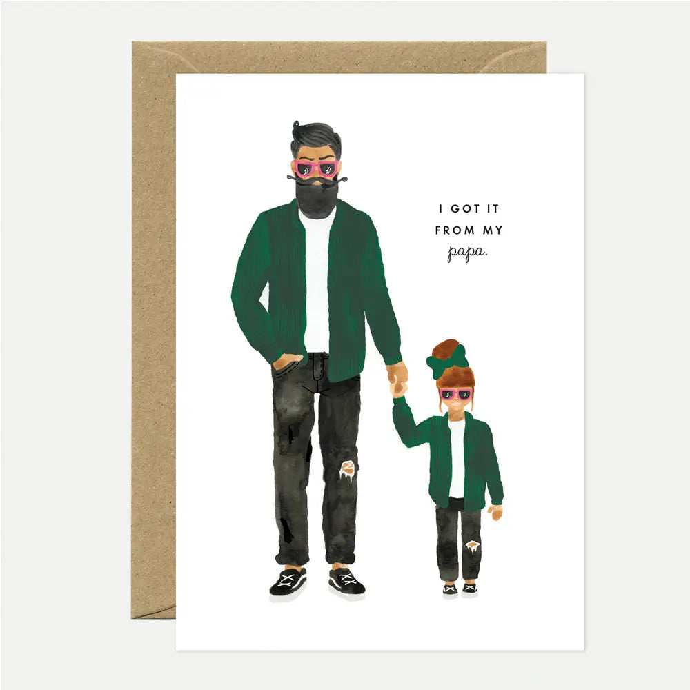 Klappkarte mit Umschlag „Papa & Tochter“