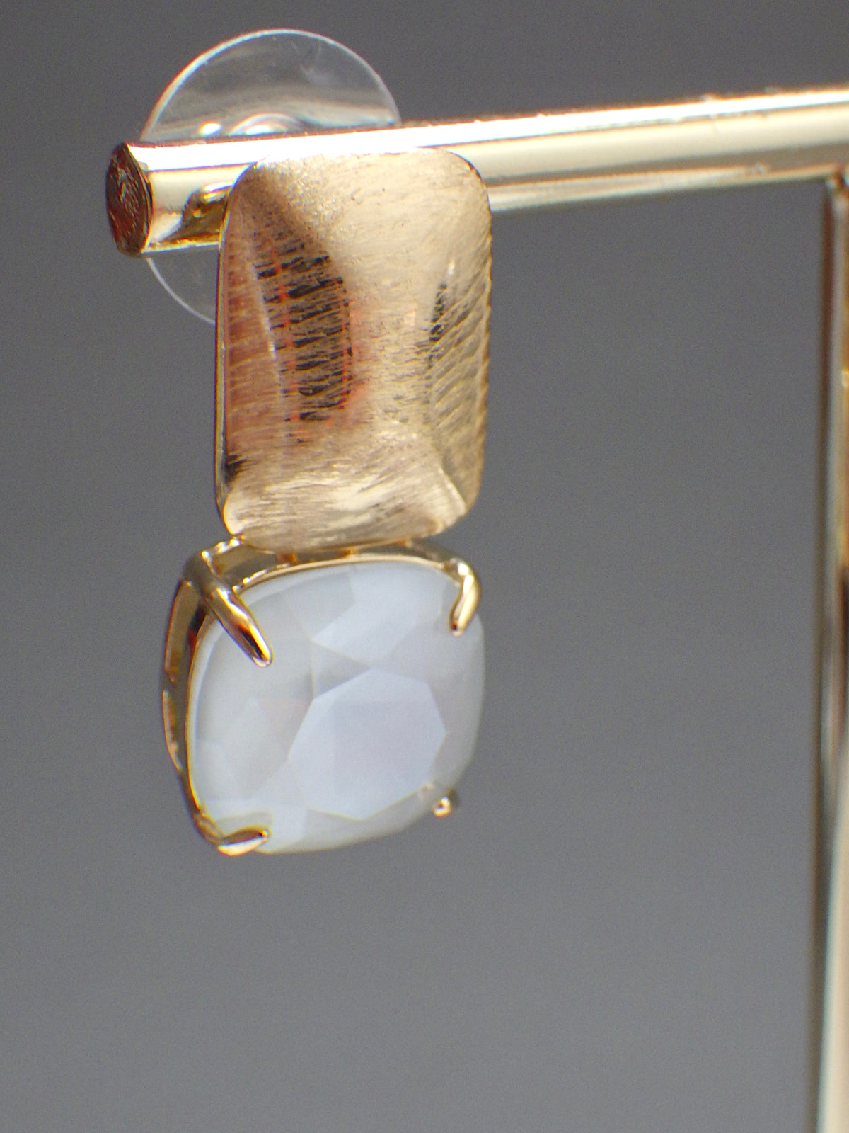 SALE ⭐️ Klassik 2 - Ohrringe - Stecker Gold - Hellblaugrau