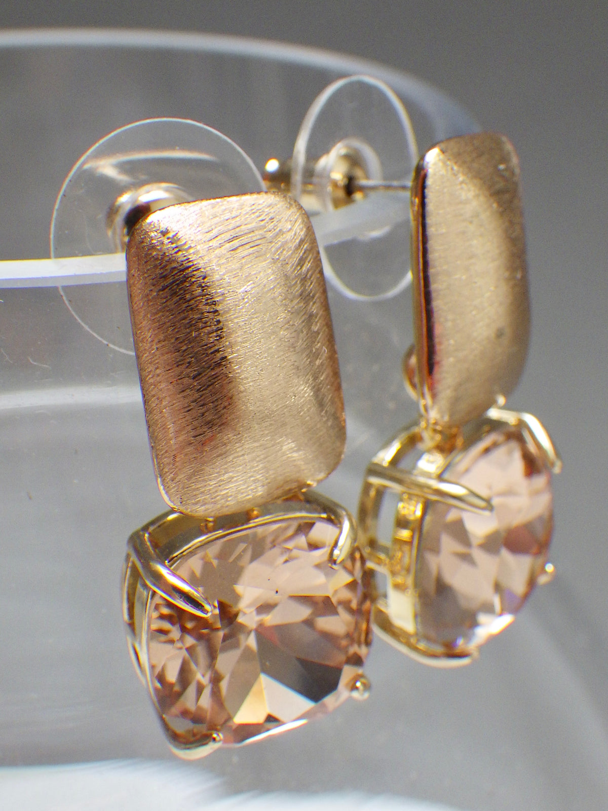 SALE ⭐️ Ohrringe - Stecker Gold - Altrosa Klar