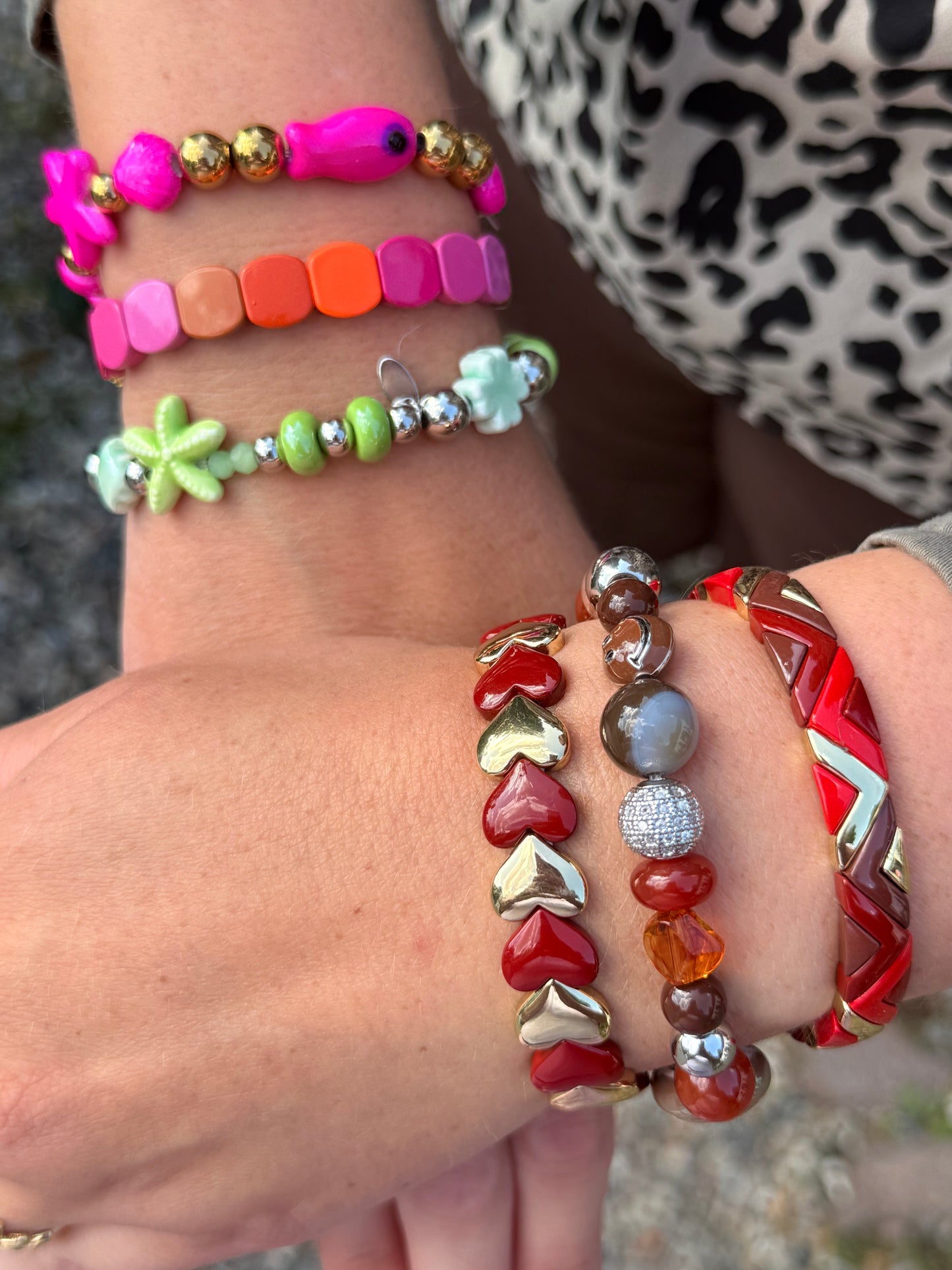 SALE - Armband - Herbstfarben mit Smiley