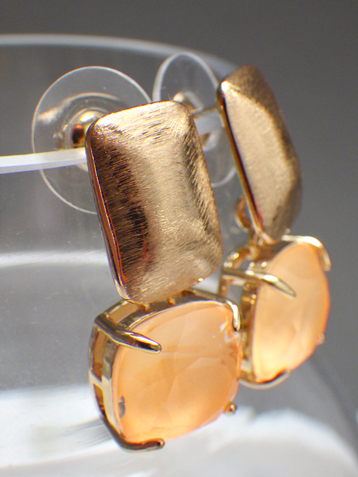 SALE ⭐️ Klassik 2 - Ohrringe - Stecker Gold - Mattes Apricot