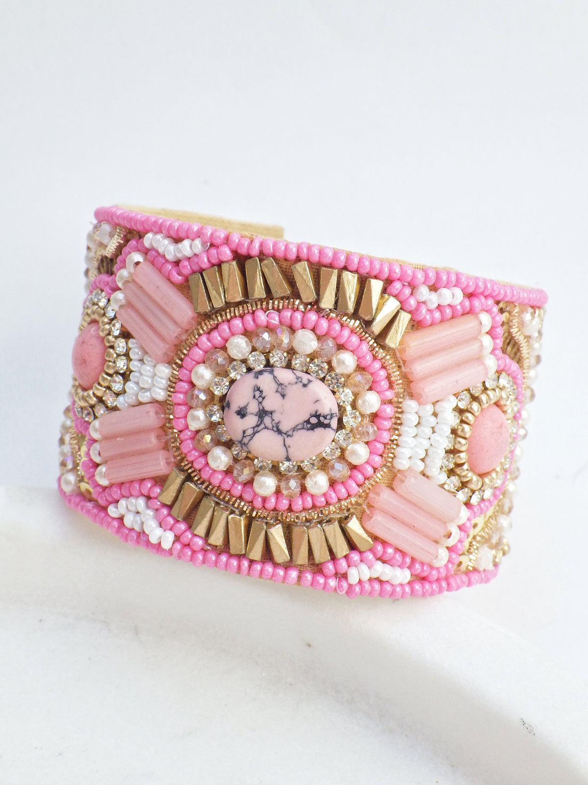 SALE - Armreif - Rosa Stein #15
