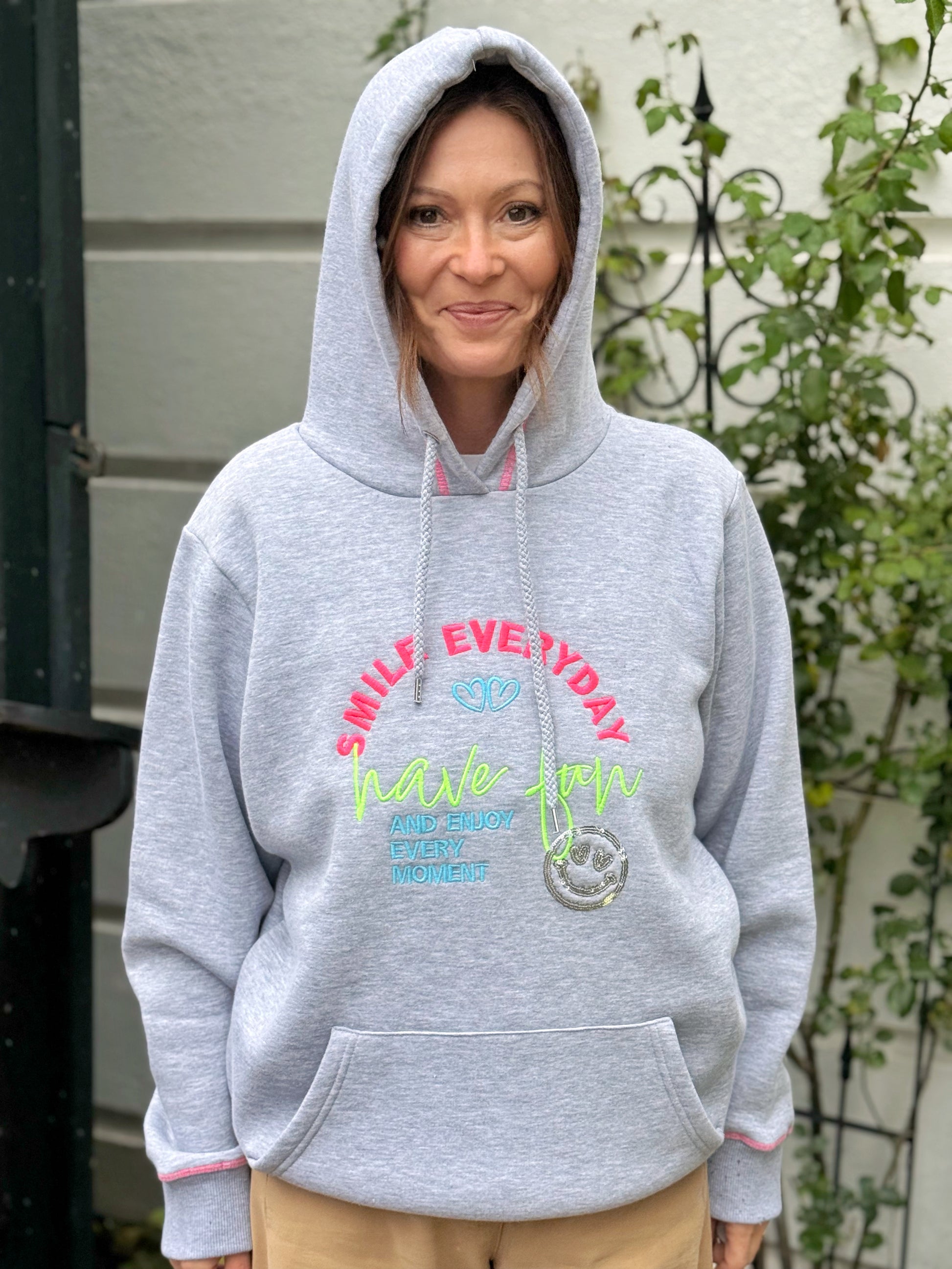 SALE - Zwillingsherz Sweatshirt - Grau Smile Everyday