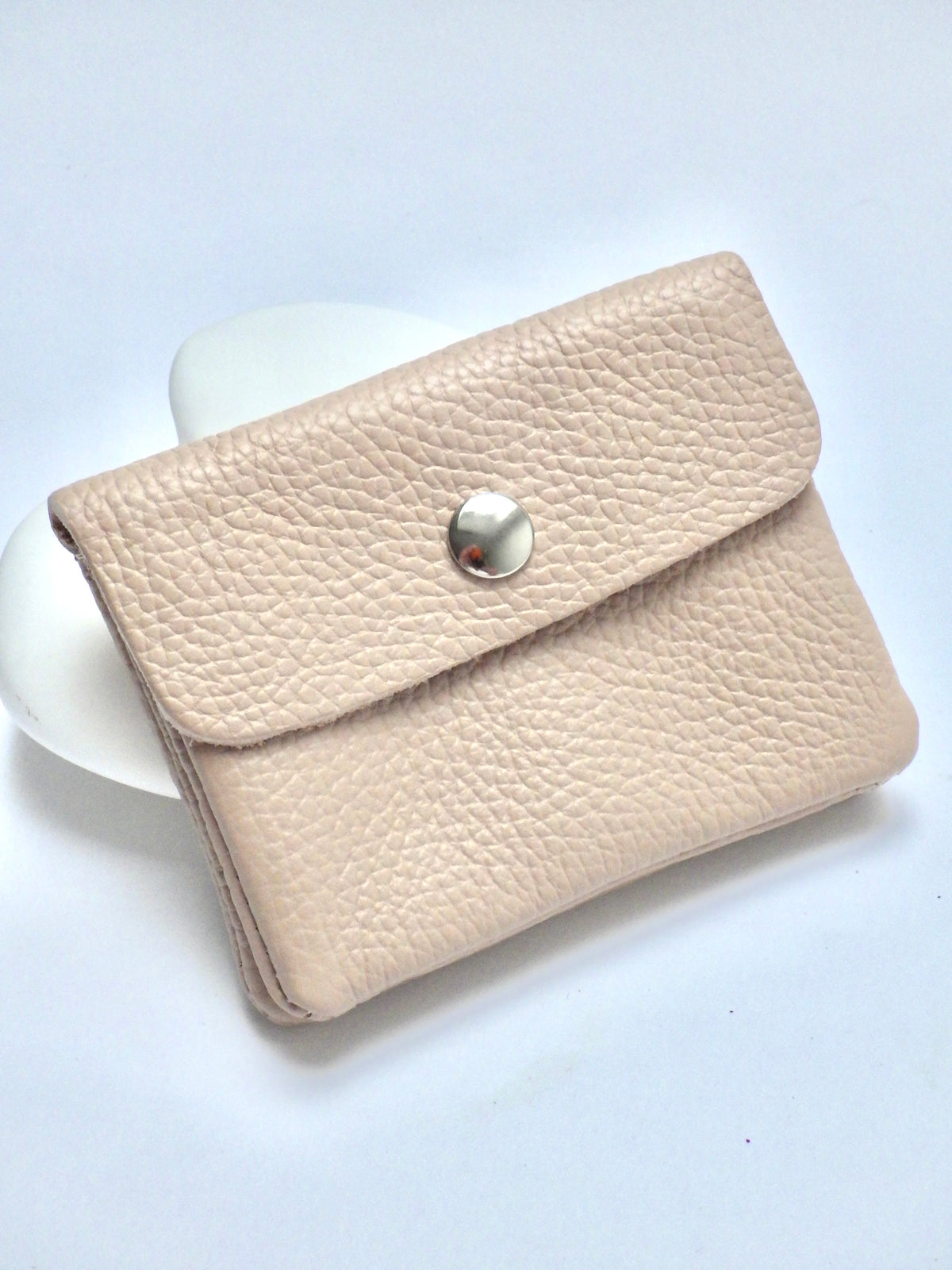 Leder-Portemonnaie - Nude