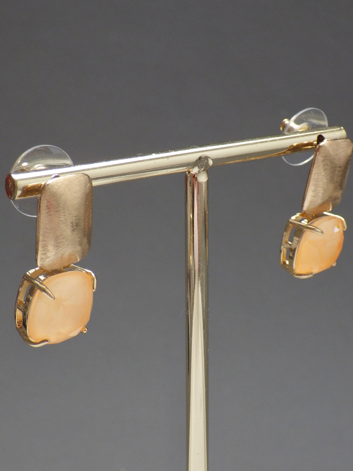 SALE ⭐️ Klassik 2 - Ohrringe - Stecker Gold - Mattes Apricot