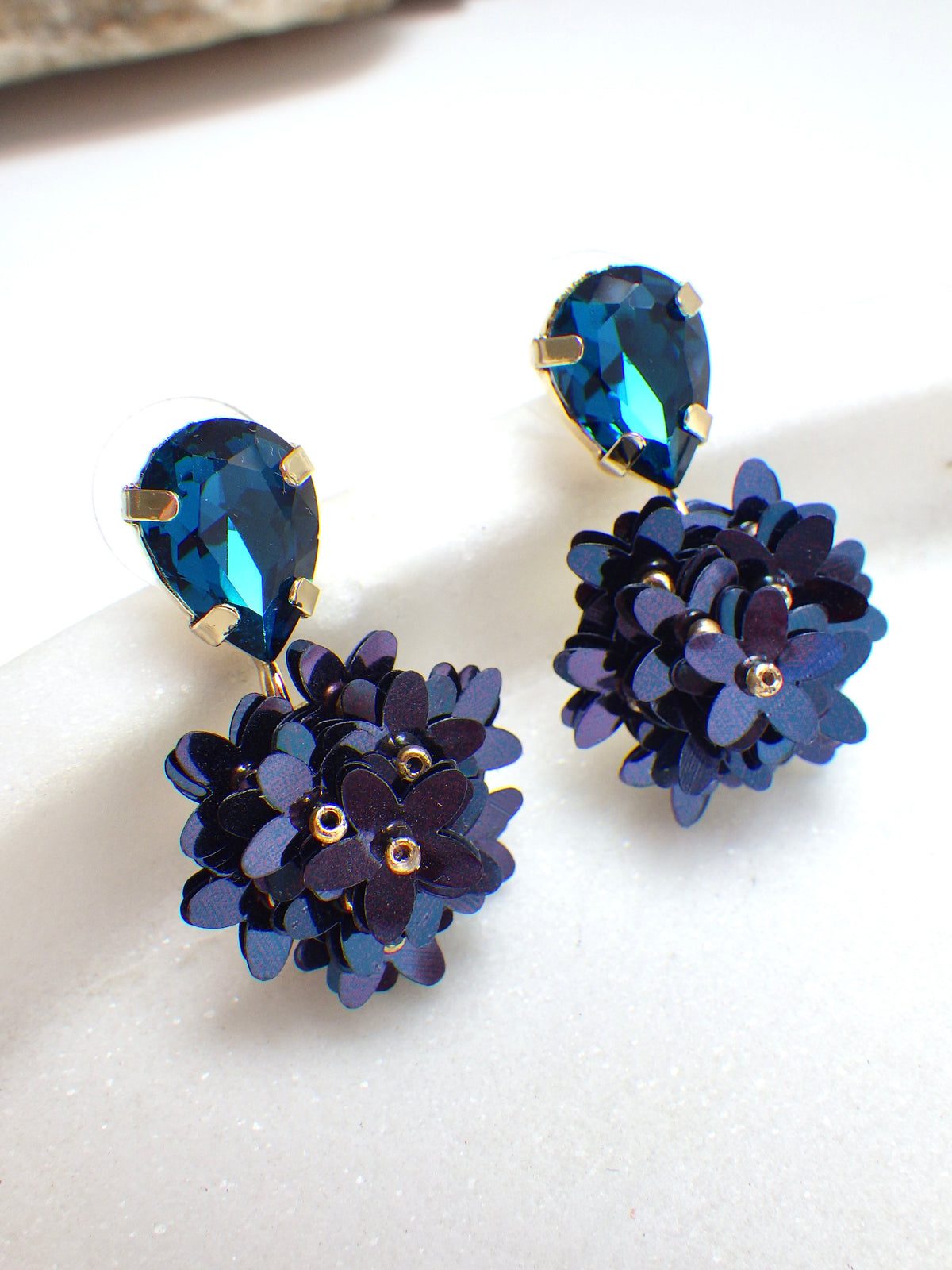 SALE - Ohrringe Blüten Blau #33