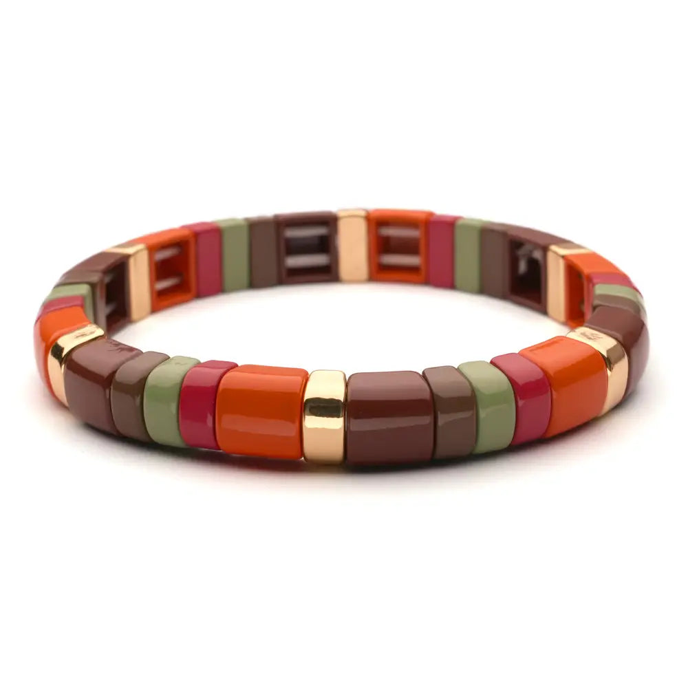 SALE - Lot 83 - Armband Herbstfarben - Kleine Stäbe