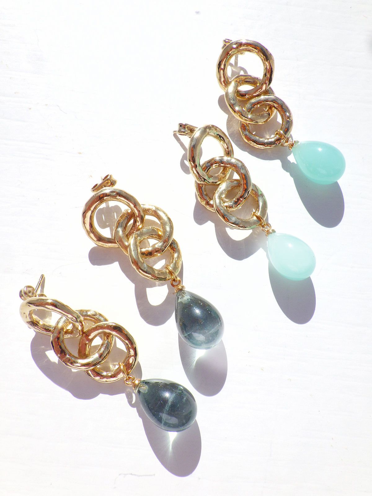 SALE ⭐️ Ohrringe - Hänger Muranoglas - Graugrün Hänger