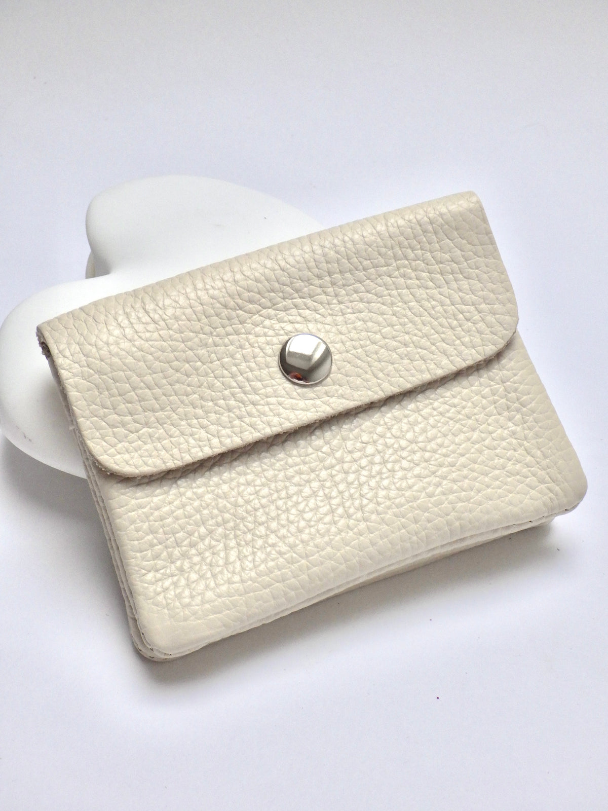 Leder-Portemonnaie - Helles Creme