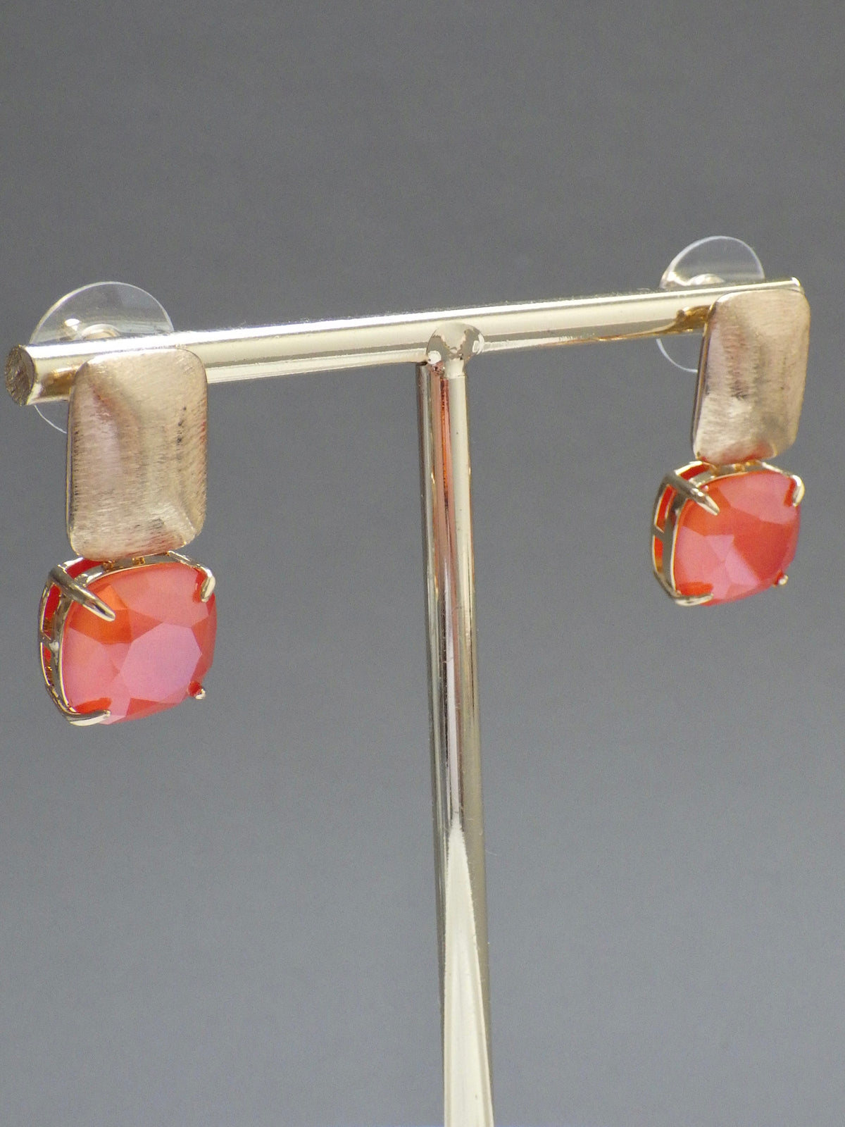 SALE ⭐️ Klassik 2 - Ohrringe - Stecker Gold - Mattes Orangerot