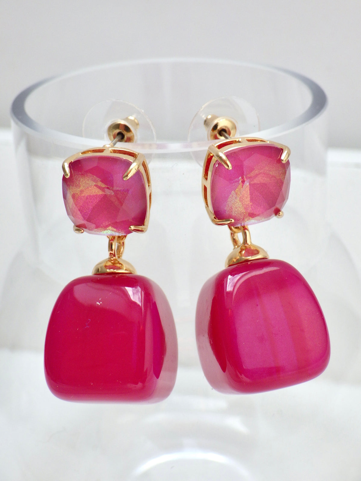 SALE - Ohrringe Kleiner Hänger Rosa/Rot #21