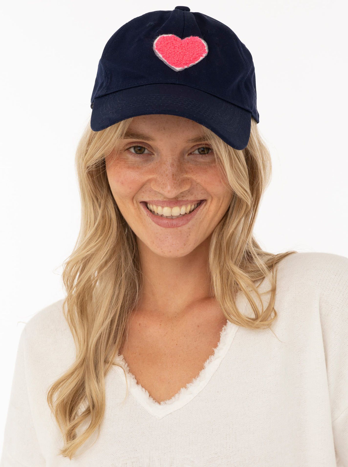 Cap - Cap Blau mit pinken Herz