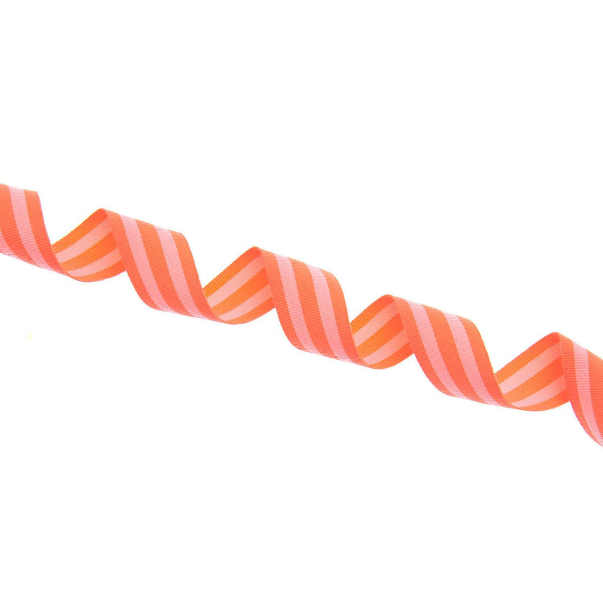 Geschenke Webband - Orange/Neonpink gestreift, Medium
